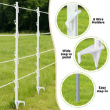 Giantz Electric Fence Posts 20pcs Electric Fence Poly White - Rear View