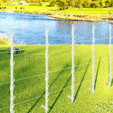 Giantz Electric Fence Posts 20pcs Electric Fence Poly White - Close-Up Angle