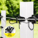 Giantz Electric Fence Insulators 200pcs Pinlock Black - Rear View