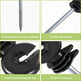 Giantz Electric Fence Ring Insulators 100pcs Stand off Screw in Insulator Black - 45-Degree Angle