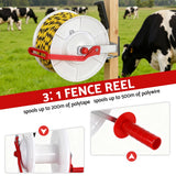 Giantz Electric Fence Reel Geared Portable Polywire Fencing Farm White - Top-Down View