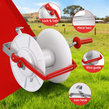 Giantz Electric Fence Reel Geared Portable Polywire Fencing Farm White - 45-Degree Angle