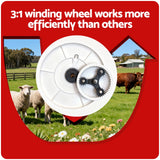 Giantz Electric Fence Reel Geared Portable Polywire Fencing Farm White - Rear View