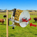 Giantz Electric Fence Reel Geared Portable Polywire Fencing Farm White - Close-Up Angle