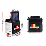 Giantz Fence Energiser 3KM Solar Powered 0.1J Electric Fencing Charger - Front View