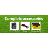 Giantz Fence Energiser 3KM Solar Powered 0.1J Electric Fencing Charger - Rear View
