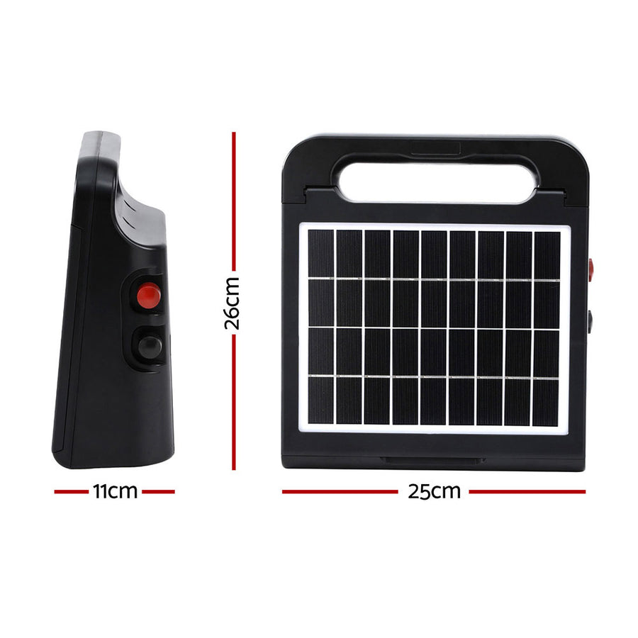 Giantz 5km Electric Fence Energiser Solar Energizer Charger Farm Animal 0.15J, Solar Powered