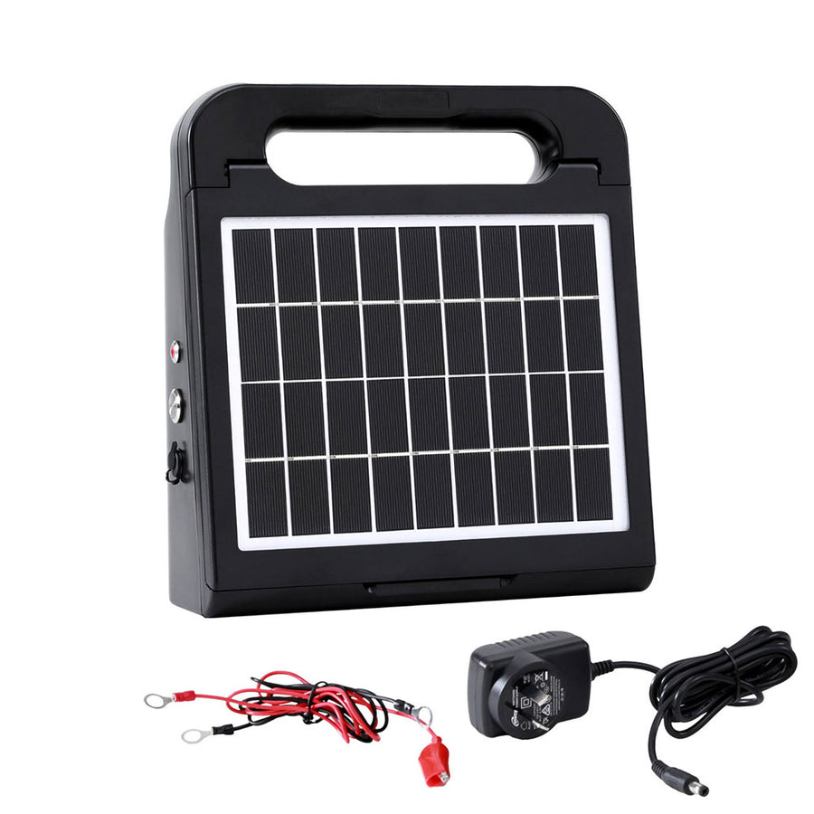 Giantz 5km Electric Fence Energiser Solar Energizer Charger Farm Animal 0.15J, Electric