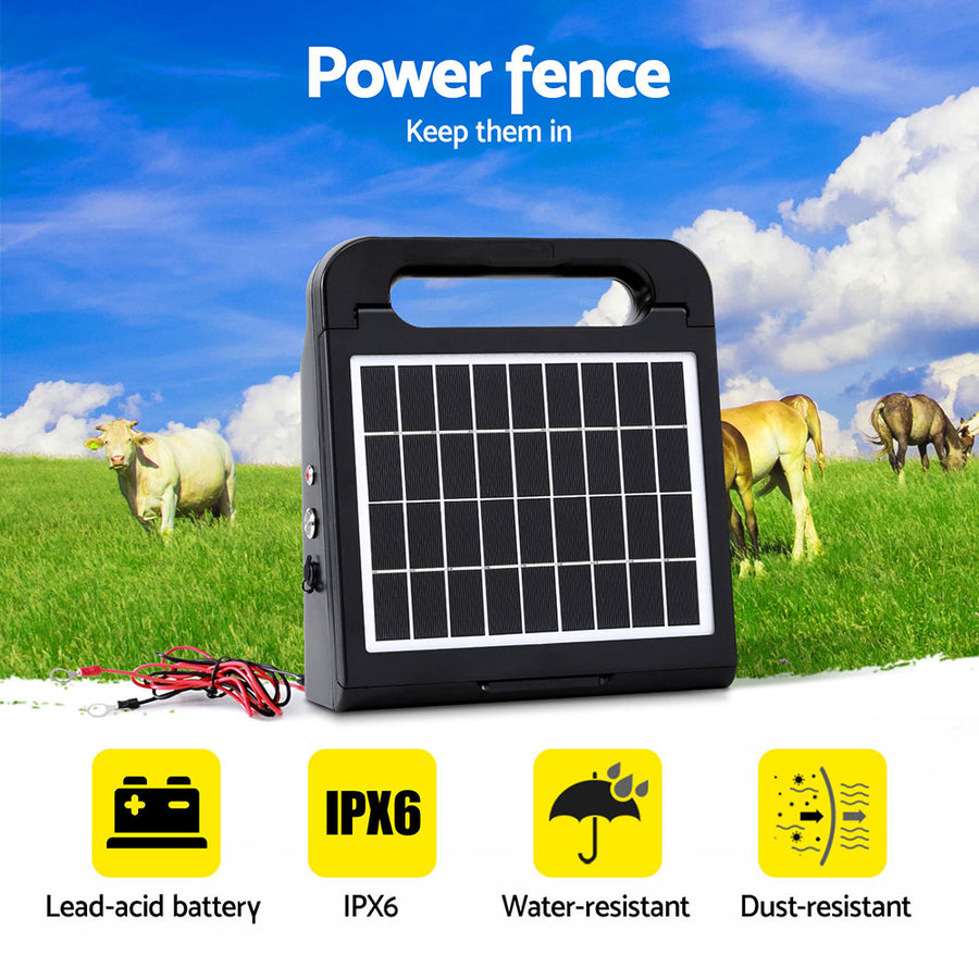 Giantz 5km Electric Fence Energiser Solar Energizer Charger Farm Animal 0.15J, image 4