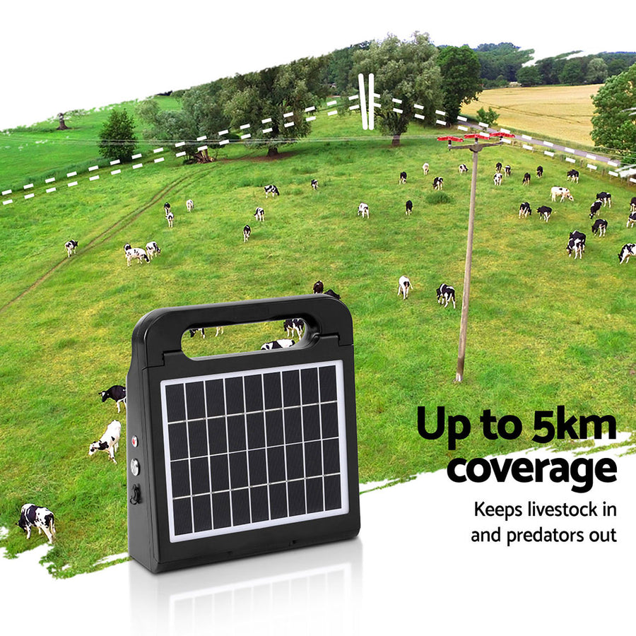 Giantz 5km Electric Fence Energiser Solar Energizer Charger Farm Animal 0.15J, image 5