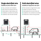 Giantz 5km Electric Fence Energiser Solar Energizer Charger Farm Animal 0.15J - Rear View