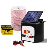Giantz Fence Energiser 8KM Solar Powered Electric 2KM Poly Wire - Close-Up Angle