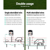 Giantz Fence Energiser 8KM Solar Powered 0.3J Electric Fencing Charger - 45-Degree Angle