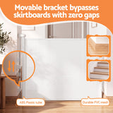 Keezi Retractable Gate Baby Gate Pet Safety Fence Extends up to 140cm White - Top-Down View