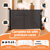 Keezi Retractable Gate Baby Gate Pet Safety Fence Extends up to 400cm Black - Extra Image