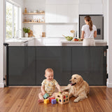 Keezi Retractable Gate Baby Gate Pet Safety Fence Extends up to 400cm Black - Extra Image