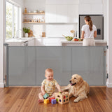 Keezi Retractable Gate Baby Gate Pet Safety Fence Extends up to 400cm Grey - Extra Image