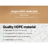 Instahut 50% Shade Cloth 1.83x10m Shadecloth Sail Hevy Duty Beige - 45-Degree Angle