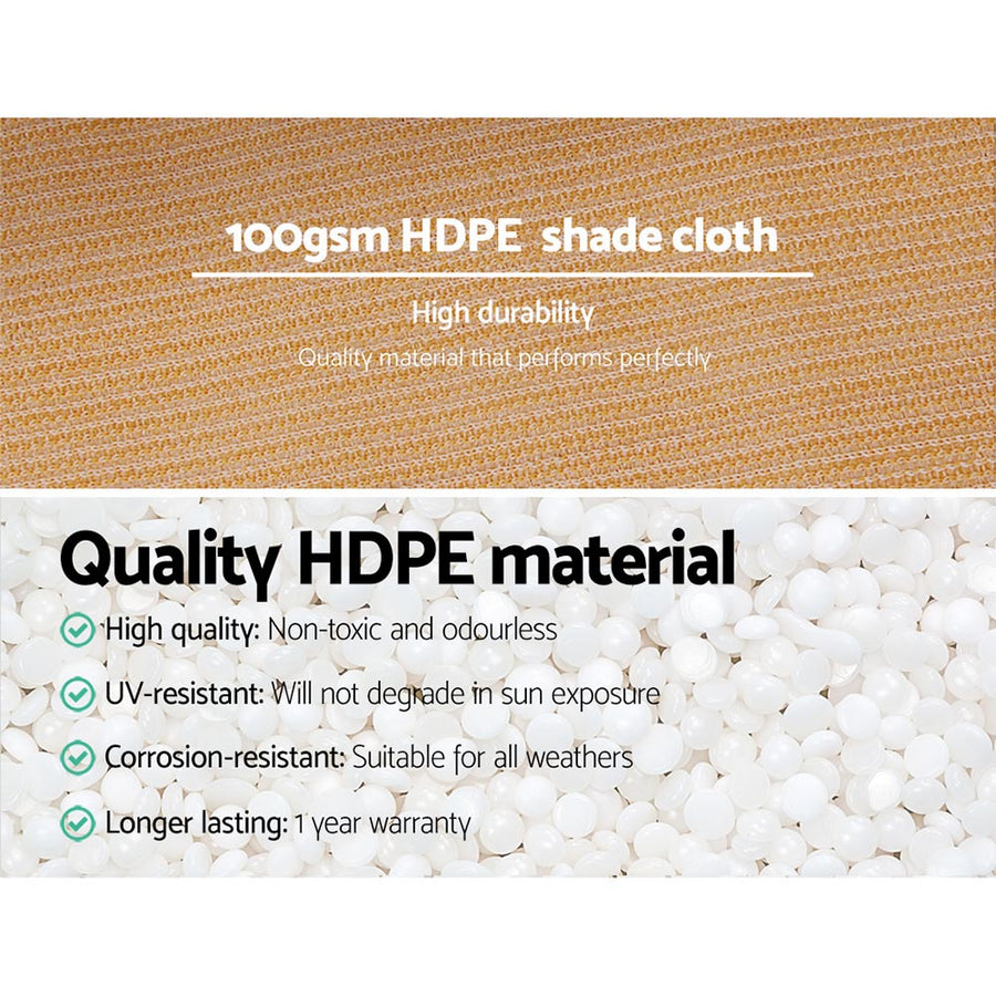 Instahut 50% beige sandstone shade cloth roll, 1.83m x 10m, image 5