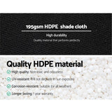 Instahut 90% Shade Cloth 1.83x10m Shadecloth Sail Heavy Duty Black - 45-Degree Angle