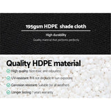Instahut 90% Shade Cloth 1.83x20m Shadecloth Sail Heavy Duty Black - 45-Degree Angle
