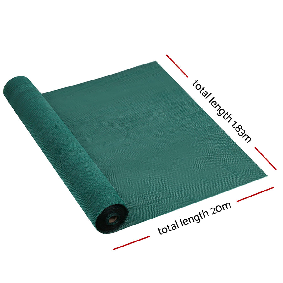 Instahut 30% Shade Cloth 1.83x20m Shadecloth Wide Heavy Duty Green, image 2