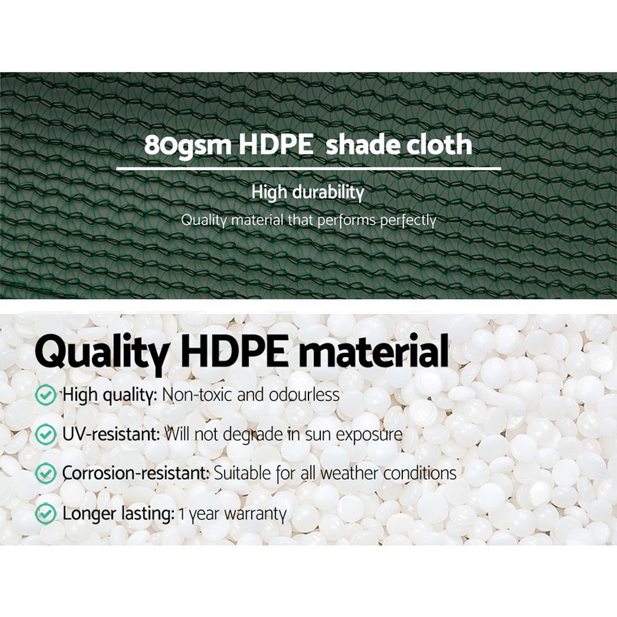 Instahut 30% Shade Cloth 1.83x20m Shadecloth Wide Heavy Duty Green, image 5