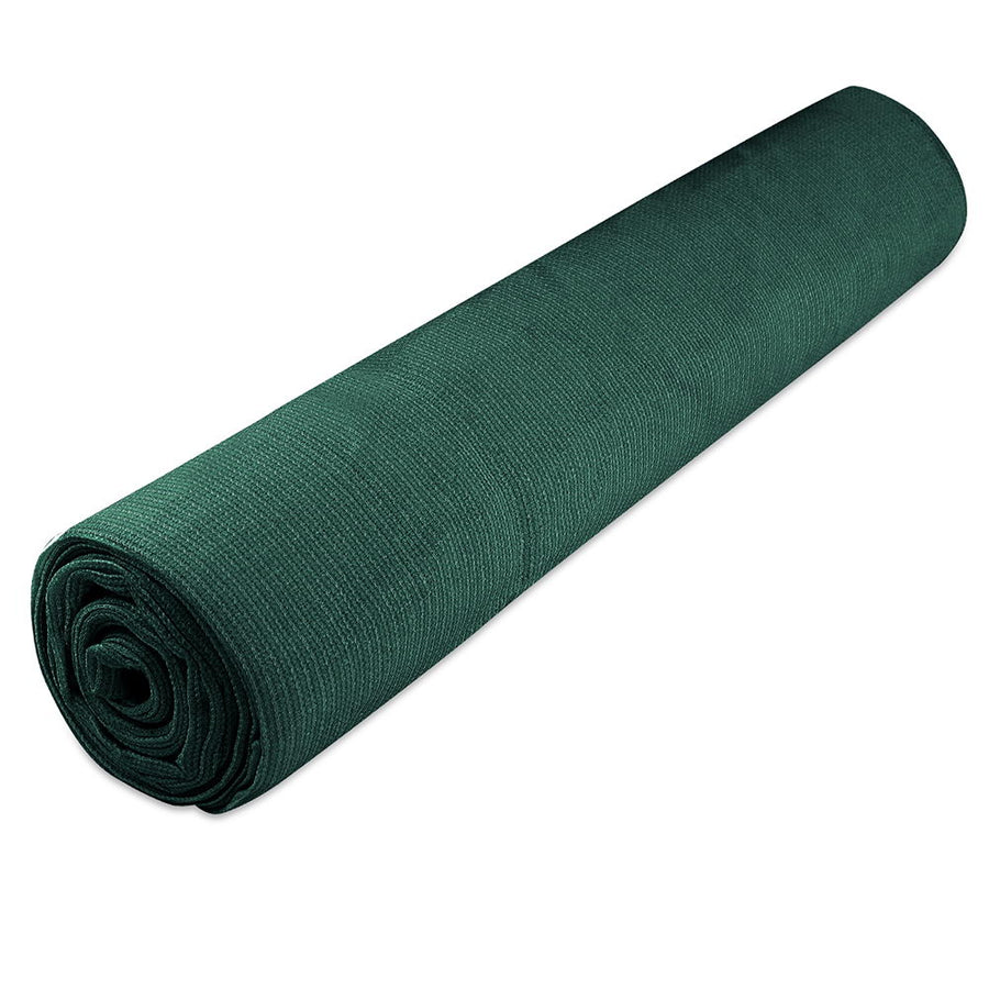 Instahut green 50% shade cloth roll, knitted UV-stabilised HDPE fabric, 50% shade block