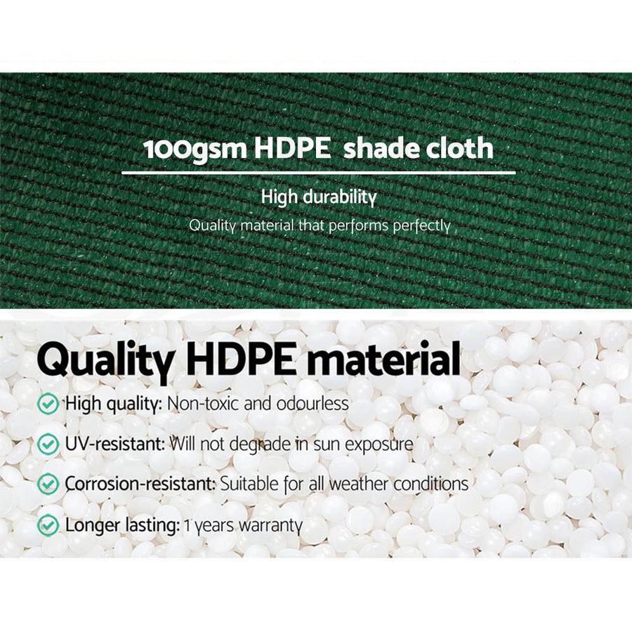 Instahut green 50% shade cloth roll, knitted UV-stabilised HDPE fabric, image 5