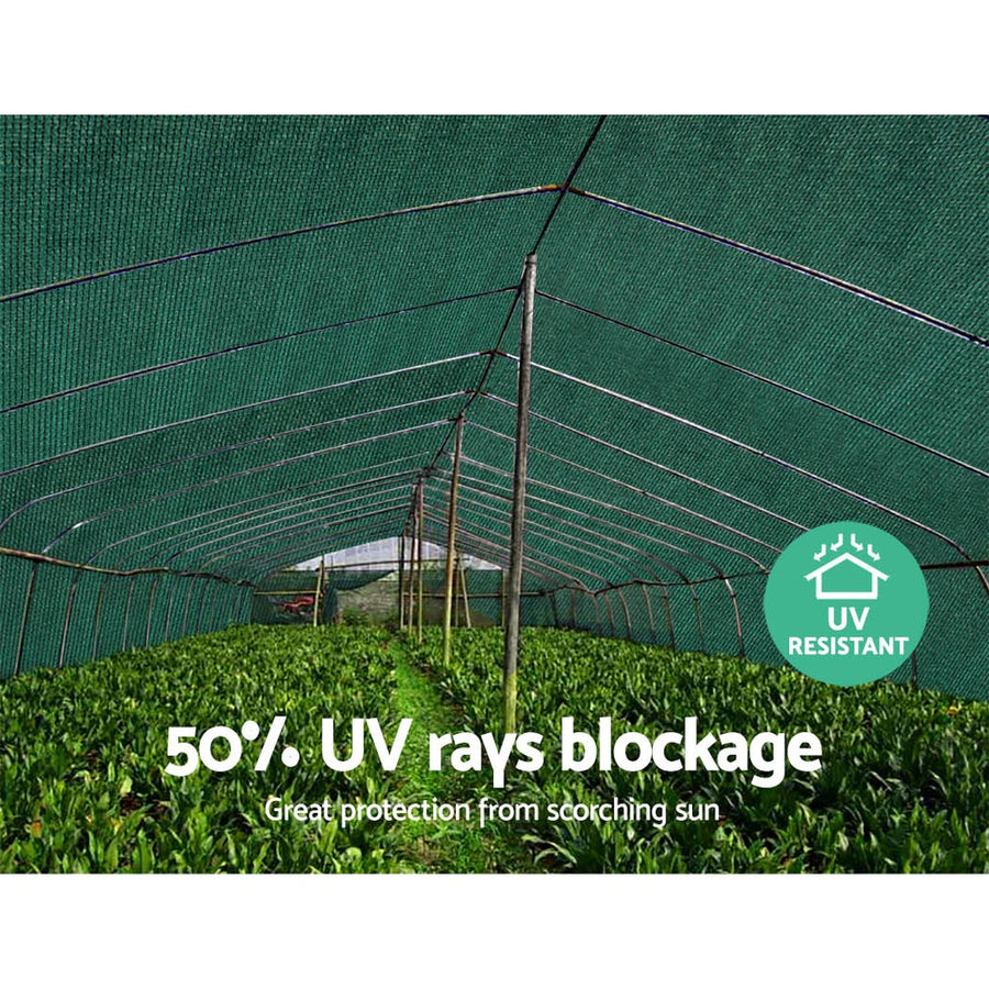 Instahut green 50% shade cloth roll, knitted UV-stabilised HDPE fabric, image 6