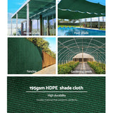Instahut 90% Shade Cloth 1.83x30m Shadecloth Sail Heavy Duty Green - Top-Down View