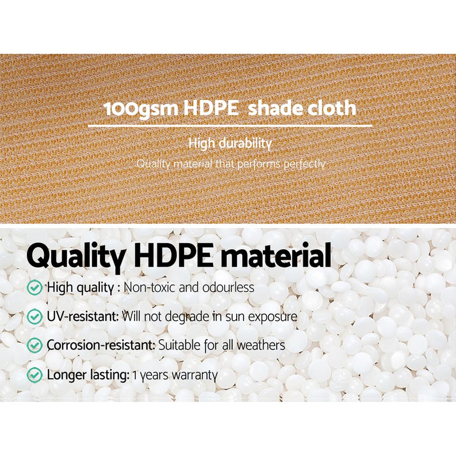 Instahut 50% shade cloth roll, 1.83m x 50m, sandstone beige, image 5