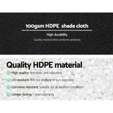 Instahut 50% Shade Cloth 1.83x50m Shadecloth Sail Heavy Duty Black - 45-Degree Angle