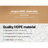 Instahut 50% Shade Cloth 3.66x10m Shadecloth Sail Heavy Duty Beige - 45-Degree Angle