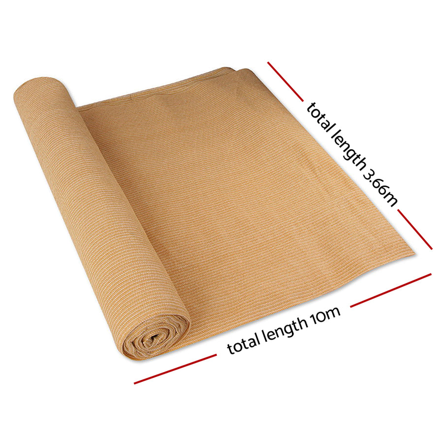 Instahut 90% heavy duty shade cloth roll 3.66x10m, beige knitted fabric, knitted fabric close up