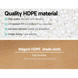 Instahut 90% Shade Cloth 3.66x10m Shadecloth Sail Heavy Duty Beige - 45-Degree Angle