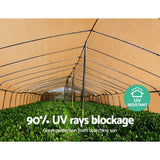 Instahut 90% Shade Cloth 3.66x10m Shadecloth Sail Heavy Duty Beige - Rear View