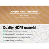 Instahut 50% Shade Cloth 3.66x20m Shadecloth Sail Heavy Duty Beige - 45-Degree Angle