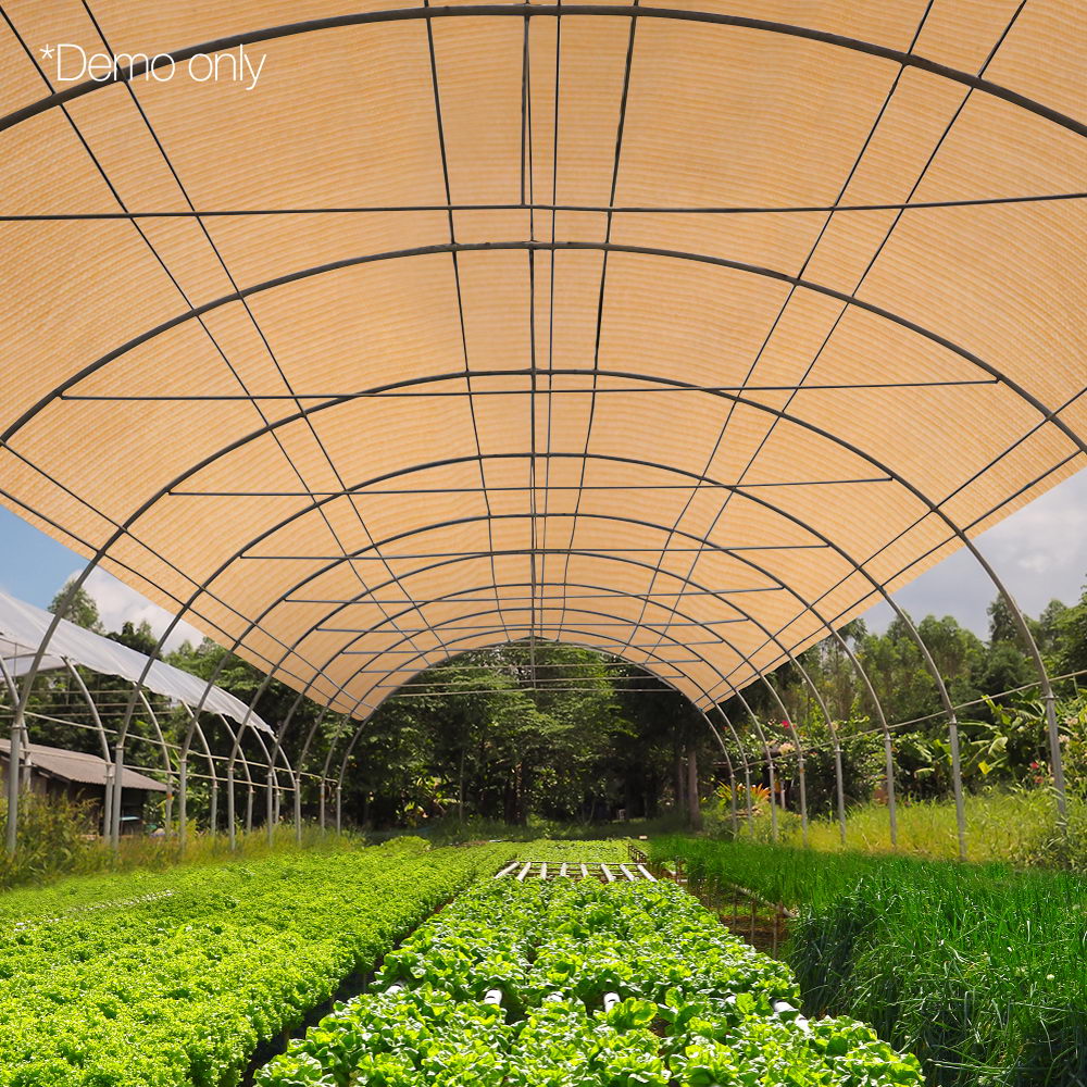 Instahut 90% Shade Cloth 3.66x20m Shadecloth Sail Heavy Duty Beige