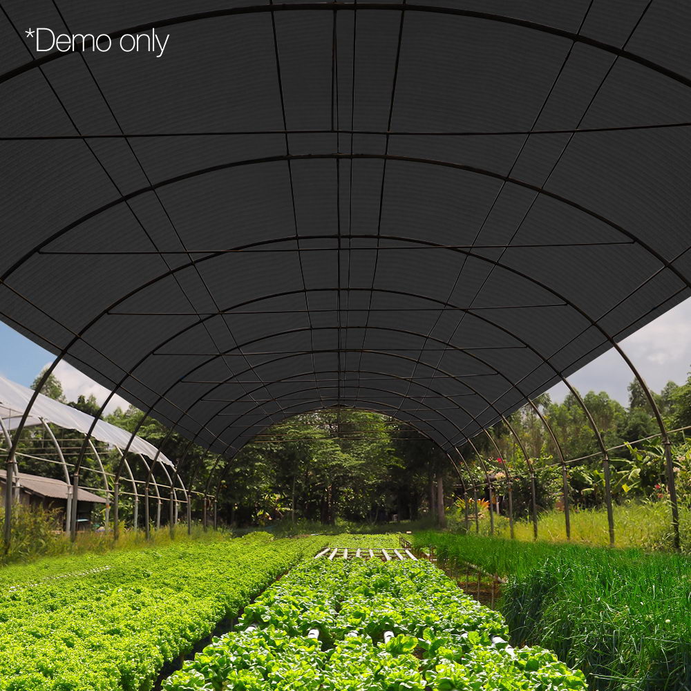 Instahut 90% Shade Cloth 3.66x20m Shadecloth Sail Heavy Duty Black