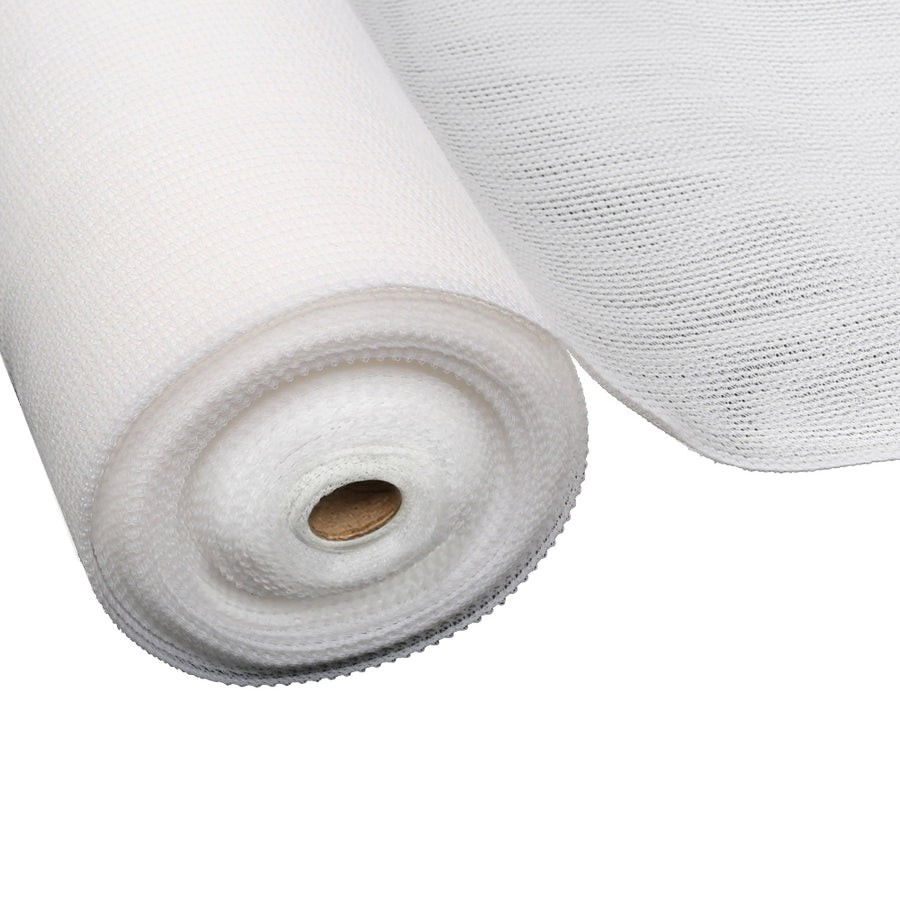 Instahut 50% shade cloth roll, 3.66 x 30m, white knitted fabric, image 8