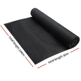Instahut 90% Shade Cloth 3.66x30m Shadecloth Sail Heavy Duty Black - Front View