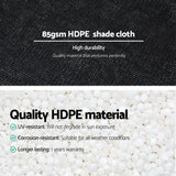 Instahut Shade Cloth Sun Shade Fabric Patio UV Resistant Black 10x2m - Top-Down View
