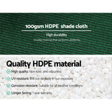 Instahut 50% Shade Cloth 3.66x10m Shadecloth Wide Heavy Duty Green - 45-Degree Angle
