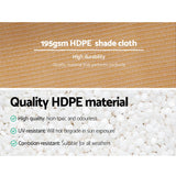 Instahut 90% Shade Cloth 3.66x30m Shadecloth Sail Heavy Duty Beige - 45-Degree Angle