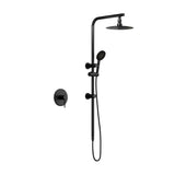 Welba 10" Rain Shower Head Set with Shower Mixer Round Black