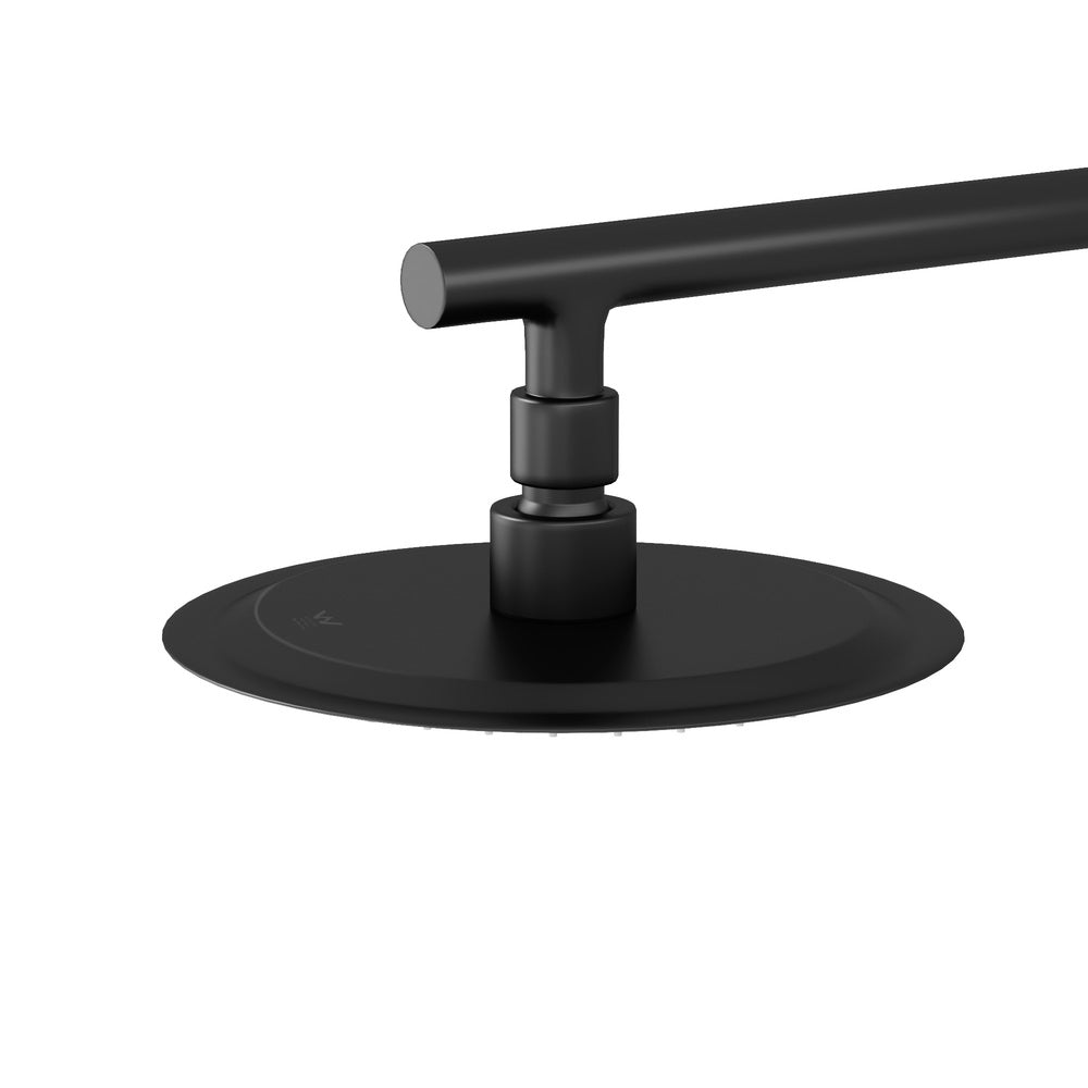Welba 10" Rain Shower Head Set with Shower Mixer Round Black