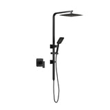 Welba 10" Rain Shower Head Set with Shower Mixer Square Black