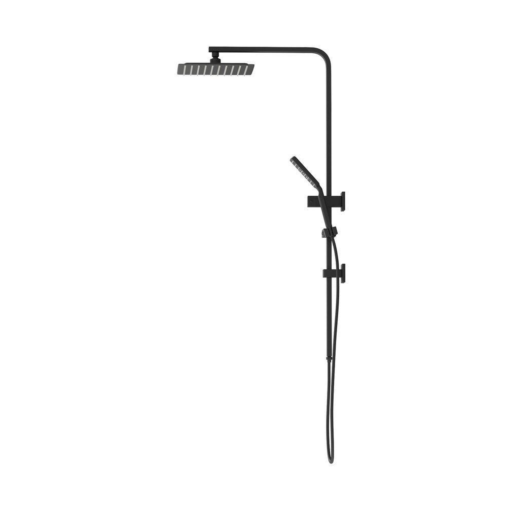 Welba 10" Rain Shower Head Set with Shower Mixer Square Black
