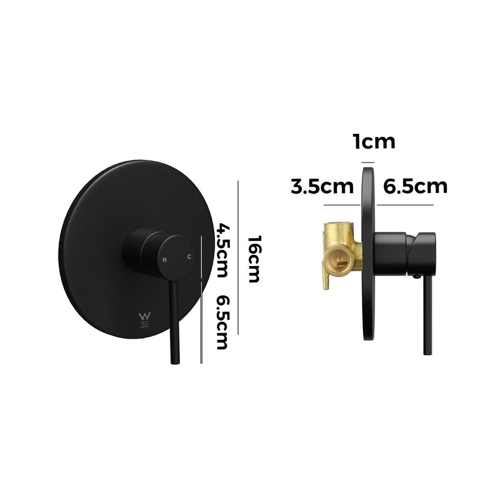 Welba Shower Mixer Tap Round Black